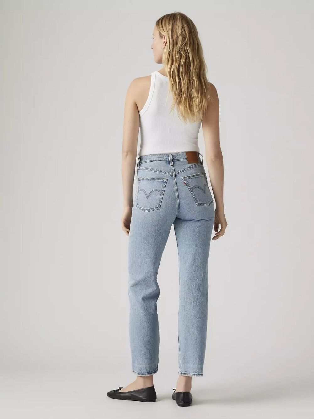 Levis Womens Light Wash Blue Stretch Ribcage Straight Ankle Jeans 28x32 - Picture 2 of 16